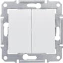 Schneider Electric Sedna SDN0300421 Выключатель двухклавишный (10 А, IP44, под рамку, скрытая установка, белый)