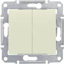 Schneider Electric Sedna SDN0300447 Выключатель двухклавишный (10 А, IP44, под рамку, скрытая установка, бежевый)