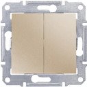 Schneider Electric Sedna SDN0300468 Выключатель двухклавишный (10 А, IP44, под рамку, скрытая установка, титан)