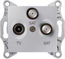 Schneider Electric Sedna SDN3502160 Розетка телевизионная (TV+2xSAT, под рамку, скрытая установка, алюминий)