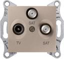 Schneider Electric Sedna SDN3502168 Розетка телевизионная (TV+2xSAT, под рамку, скрытая установка, титан)