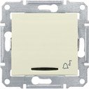 Schneider Electric Sedna SDN1600447 Кнопка для звонка (10 А, под рамку, синяя подсветка, скрытая установка, бежевый)