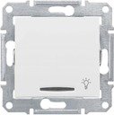 Schneider Electric Sedna SDN1800121 Выключатель однокнопочный "Свет" с синей подсветкой (10 А, под рамку, скрытая установка, белый)
