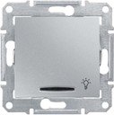 Schneider Electric Sedna SDN1800160 Выключатель однокнопочный "Свет" с синей подсветкой (10 А, под рамку, скрытая установка, алюминий)