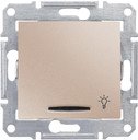 Schneider Electric Sedna SDN1800168 Выключатель однокнопочный "Свет" с синей подсветкой (10 А, под рамку, скрытая установка, титан)