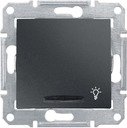 Schneider Electric Sedna SDN1800170 Выключатель однокнопочный "Свет" с синей подсветкой (10 А, под рамку, скрытая установка, графит)
