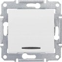 Schneider Electric Sedna SDN1500221 Переключатель одноклавишный с синей подсветкой (16 А, под рамку, скрытая установка, белый)