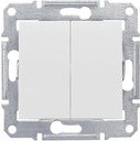 Schneider Electric Sedna SDN0600121 Переключатель двухклавишный (10 А, под рамку, скрытая установка, белый)