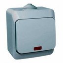 Schneider Electric Этюд BA10-045C Выключатель одноклавишный (10 А, в сборе, открытая установка, подсветка, IP44, серый)