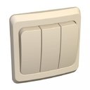 Schneider Electric Этюд BC10-003K Выключатель трехклавишный (10 А, в сборе, скрытая установка, кремовый)