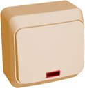 Schneider Electric Этюд BA10-007K Переключатель одноклавишный (10 А, в сборе, открытая установка, подсветка, кремовый)