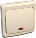 Schneider Electric Этюд BC10-007K Переключатель одноклавишный (10 А, в сборе, скрытая установка, подсветка, кремовый)