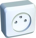 Schneider Electric Этюд PA16-002B Розетка одинарная со шторками (16 А, в сборе, открытая установка, белая)
