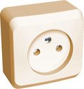 Schneider Electric Этюд PA16-002K Розетка одинарная со шторками (16 А, в сборе, открытая установка, кремовая)