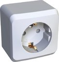 Schneider Electric Этюд PA16-004B Розетка одинарная с заземляющим контактом и шторками (16 А, в сборе, открытая установка, белая)