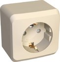 Schneider Electric Этюд PA16-004K Розетка одинарная с заземляющим контактом и шторками (16 А, в сборе, открытая установка, кремовая)