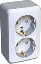 Schneider Electric Этюд PA16-008B Розетка двойная с заземляющим контактом и шторками (16 А, в сборе, открытая установка, белая)