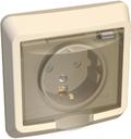 Schneider Electric Этюд PC16-044K Розетка с заземляющим контактом, шторками и крышкой (16 А, в сборе, скрытая установка, IP44, кремовая)