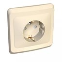 Schneider Electric Этюд PC16-004K Розетка одинарная с заземляющим контактом и шторками (16 А, в сборе, скрытая установка, кремовая)