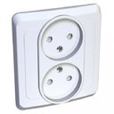 Schneider Electric Этюд PC16-006B Розетка двойная со шторками (16 А, в сборе, скрытая установка, белая)