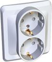 Schneider Electric Этюд PC16-008B Розетка двойная с заземляющим контактом и шторками (16 А, в сборе, скрытая установка, белая)