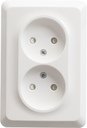 Schneider Electric Этюд PC16-106B Розетка двойная со шторками (16 А, в сборе, скрытая установка, белая)