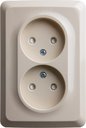 Schneider Electric Этюд PC16-106K Розетка двойная со шторками (16 А, в сборе, скрытая установка, кремовая)