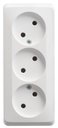 Schneider Electric Этюд PA16-009B Розетка тройная без заземляющего контакта (16 А, в сборе, открытая установка, белая)