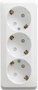 Schneider Electric Этюд PA16-012B Розетка тройная с заземляющим контактом и шторками (16 А, в сборе, открытая установка, белая)