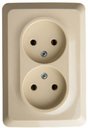Schneider Electric Этюд PA16-105K Розетка двойная угловая (16 А, в сборе, открытая установка, кремовая)