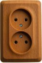 Schneider Electric Этюд PA16-105T Розетка двойная угловая (16 А, в сборе, открытая установка, бук)