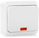 Schneider Electric Этюд KA10-002B Выключатель однокнопочный с подсветкой (10 А, в сборе, открытая установка, белый)