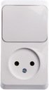Schneider Electric Этюд BPA16-204B Блок комбинированный (1 кл.+1 роз., 10+16 А, в сборе, открытая установка, белый)