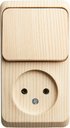 Schneider Electric Этюд BPA16-204D Блок комбинированный (1 кл.+1 роз., 10+16 А, в сборе, открытая установка, сосна)