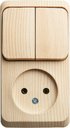 Schneider Electric Этюд BPA16-205D Блок комбинированный (2 кл.+1 роз., 10+16 А, в сборе, открытая установка, сосна)