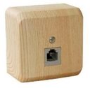 Schneider Electric Этюд TELA-001D Розетка телефонная (RJ11, в сборе, открытая установка, сосна)