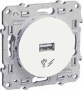 Schneider Electric Odace S52R408 Розетка USB (USB, под рамку, скрытая установка, белая)