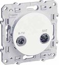 Schneider Electric Odace S52R456 Розетка телевизионная проходная (TV/Radio+SAT, 11 дБ, под рамку, скрытая установка, белая)