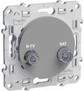Schneider Electric Odace S53R456 Розетка телевизионная проходная (TV/Radio+SAT, 11 дБ, под рамку, скрытая установка, алюминий)