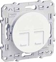 Schneider Electric Odace S52R481 Розетка компьютерная (2xRJ45, cat.5e, под рамку, скрытая установка, белая)