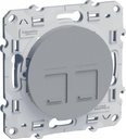 Schneider Electric Odace S53R481 Розетка компьютерная (2xRJ45, cat.5e, под рамку, скрытая установка, алюминий)