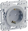 Schneider Electric Odace S53R037 Розетка с заземляющим контактом (16 А, под рамку, скрытая установка, шторки, алюминий)