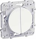 Schneider Electric Odace S52R213 Переключатель двухклавишный (10 А, с возм. подсветки, под рамку, скрытая установка, белый)