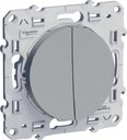 Schneider Electric Odace S53R213 Переключатель двухклавишный (10 А, с возм. подсветки, под рамку, скрытая установка, алюминий)