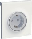 Schneider Electric Odace S52R0370W Розетка с заземляющим контактом (16 А, в сборе, скрытая установка, крышка, белая)