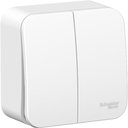Schneider Electric Blanca BLNVA105011 Выключатель двухклавишный с изолирующей пластиной (10 А, в сборе, открытая установка, белый)
