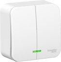 Schneider Electric Blanca BLNVA065111 Выключатель двухклавишный с подсветкой и изолирующей пластиной (6 А, в сборе, открытая установка, белый)