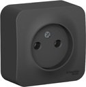 Schneider Electric Blanca BLNRA000116 Розетка одинарная с изоляционной пластиной (16 А, в сборе, открытая установка, антрацит)
