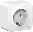 Schneider Electric Blanca BLNRA010111 Розетка одинарная с заземляющим контактом и изоляционной пластиной (16 А, в сборе, открытая установка, белая)