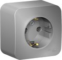 Schneider Electric Blanca BLNRA010113 Розетка одинарная с заземляющим контактом и изоляционной пластиной (16 А, в сборе, открытая установка, алюминий)